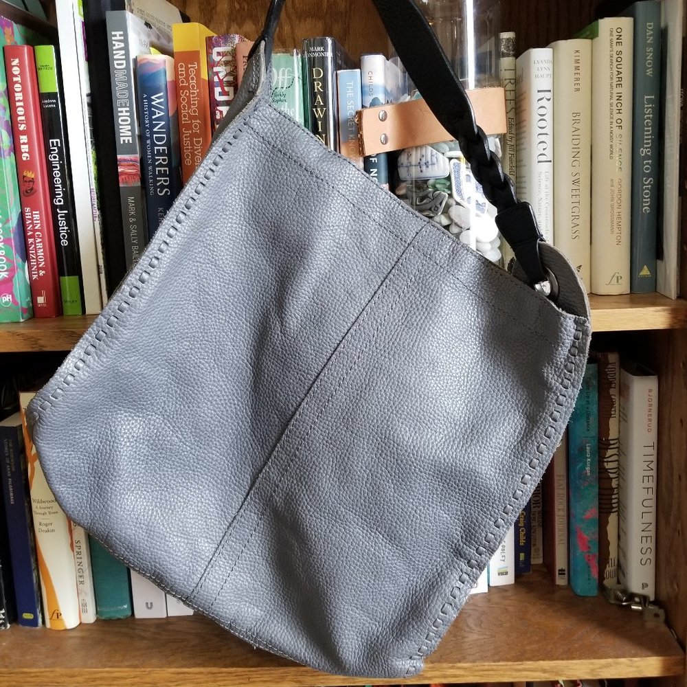 Lucky Brand Gray Shoulder Bag Tote Purse Handbag EUC